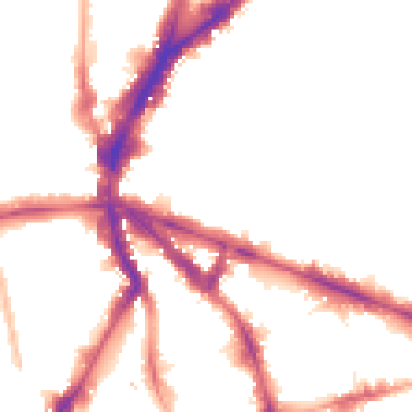 Night-time road noise heatmap for N1 8DA