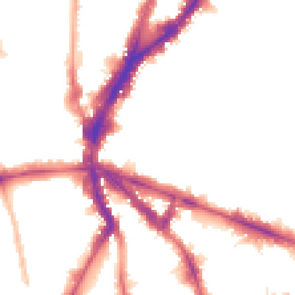 Night-time road noise heatmap for N1 8DB