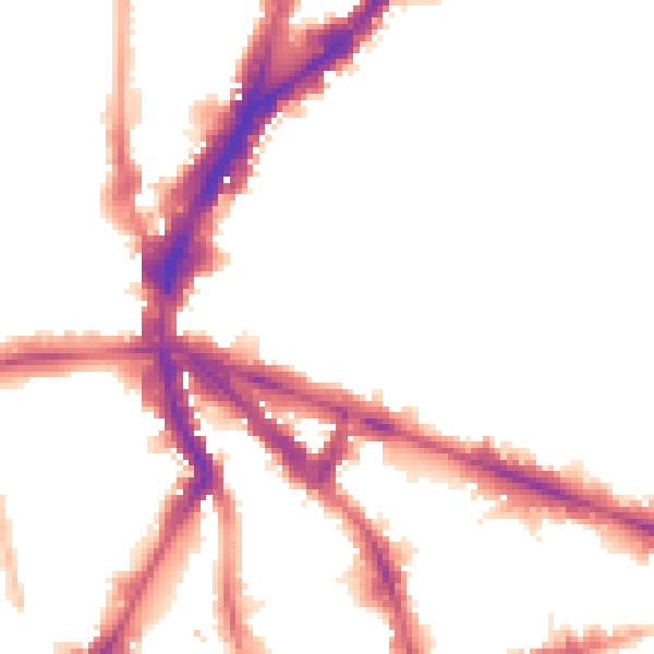 Night-time road noise heatmap for N1 8DE