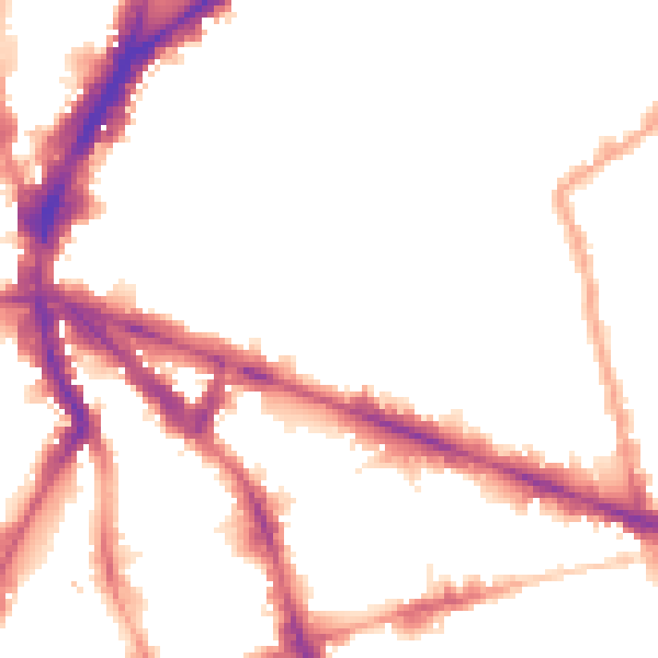 Night-time road noise heatmap for N1 8DJ