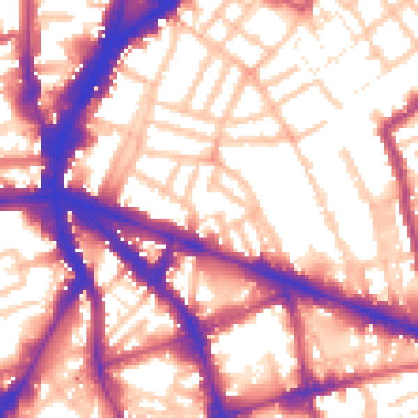 Daytime road noise heatmap for N1 8DX