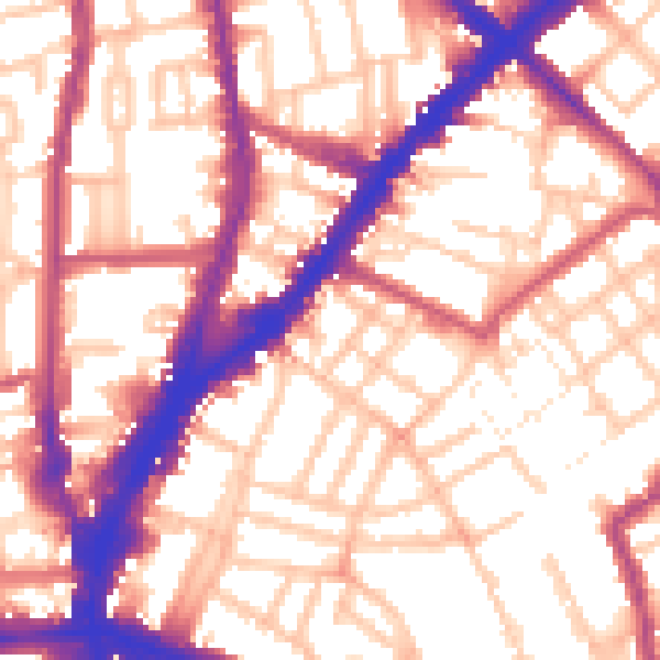 Daytime road noise heatmap for N1 8HZ