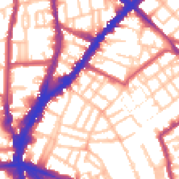 Daytime road noise heatmap for N1 8NJ