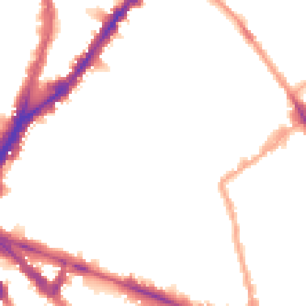 Night-time road noise heatmap for N1 8PB