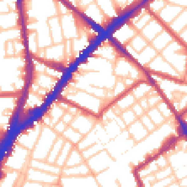 Daytime road noise heatmap for N1 8QH