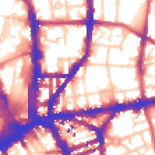 Daytime road noise heatmap for N1 9AY