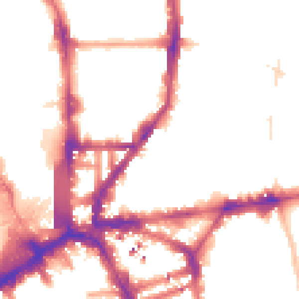 Night-time road noise heatmap for N1 9AY