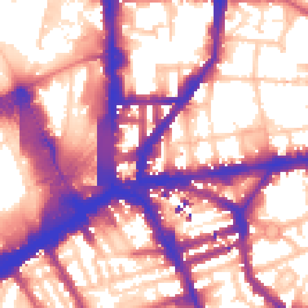 Daytime road noise heatmap for N1 9DS