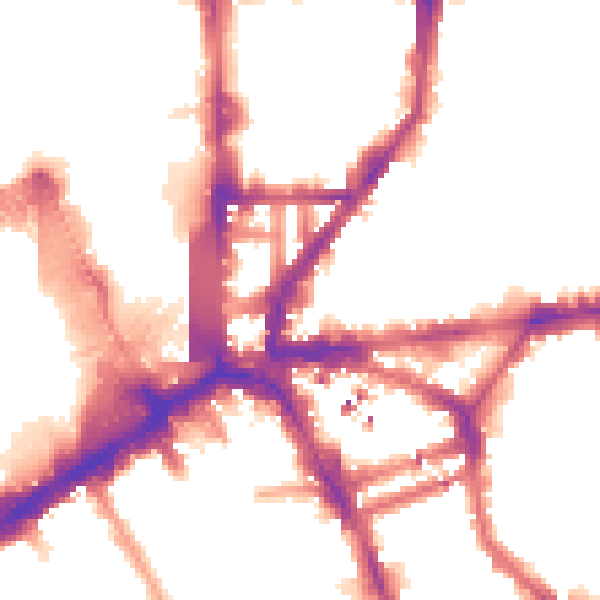 Night-time road noise heatmap for N1 9DS