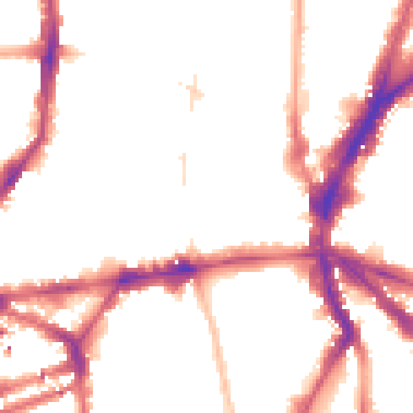 Night-time road noise heatmap for N1 9GZ