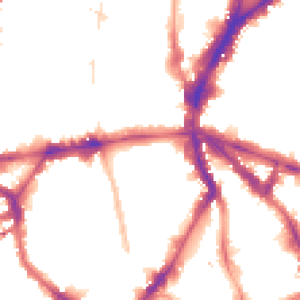 Night-time road noise heatmap for N1 9LT