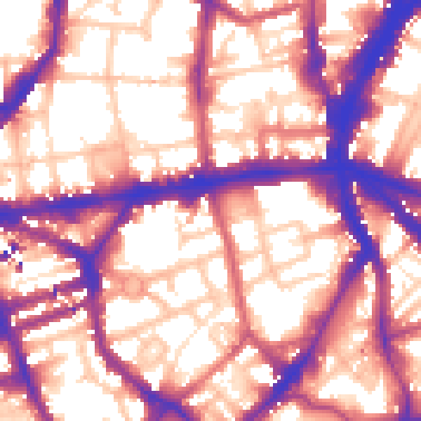 Daytime road noise heatmap for N1 9LY