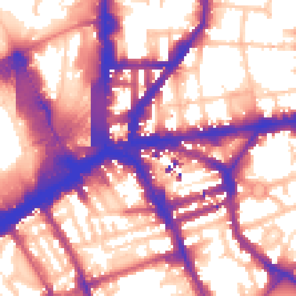 Daytime road noise heatmap for N1 9NL