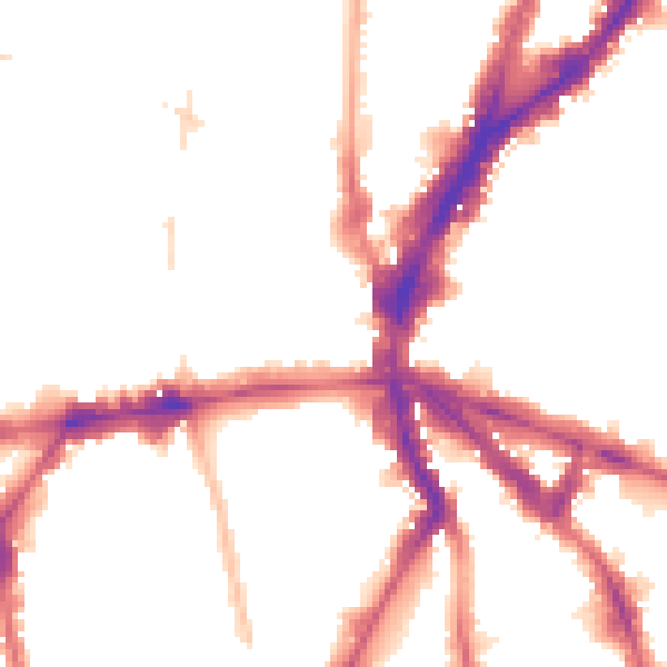 Night-time road noise heatmap for N1 9PG