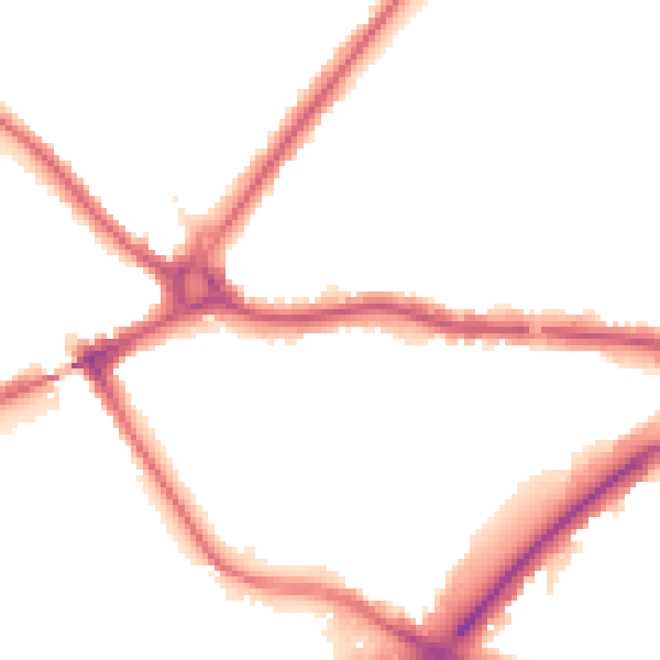 Night-time road noise heatmap for N11 1AB