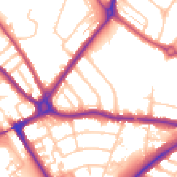 Daytime road noise heatmap for N11 1AD