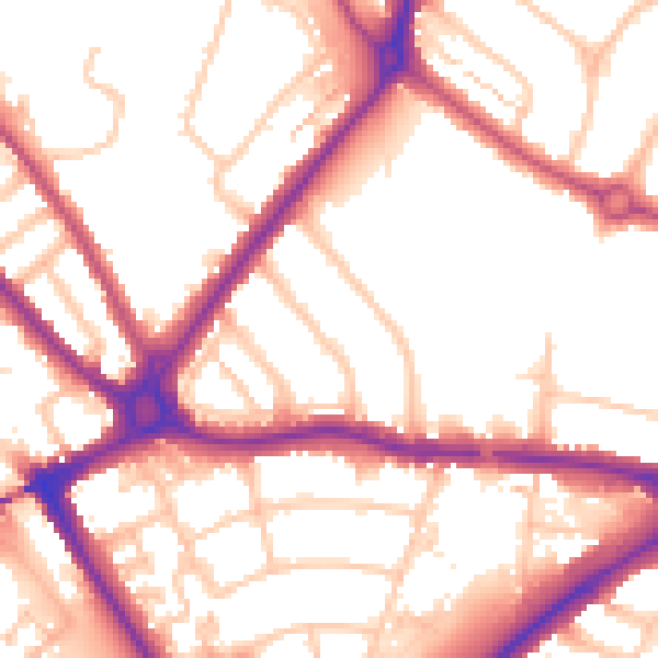 Daytime road noise heatmap for N11 1AE