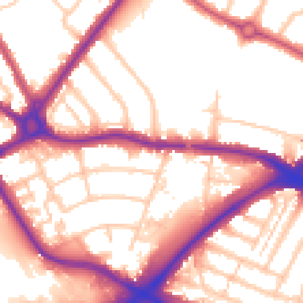 Daytime road noise heatmap for N11 1AF