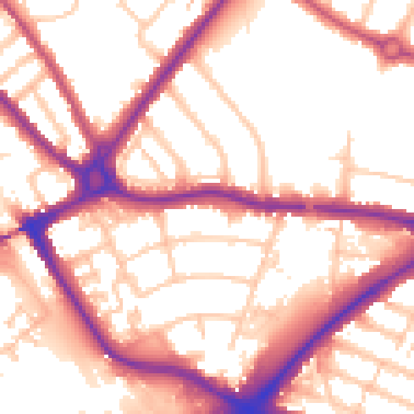 Daytime road noise heatmap for N11 1AG