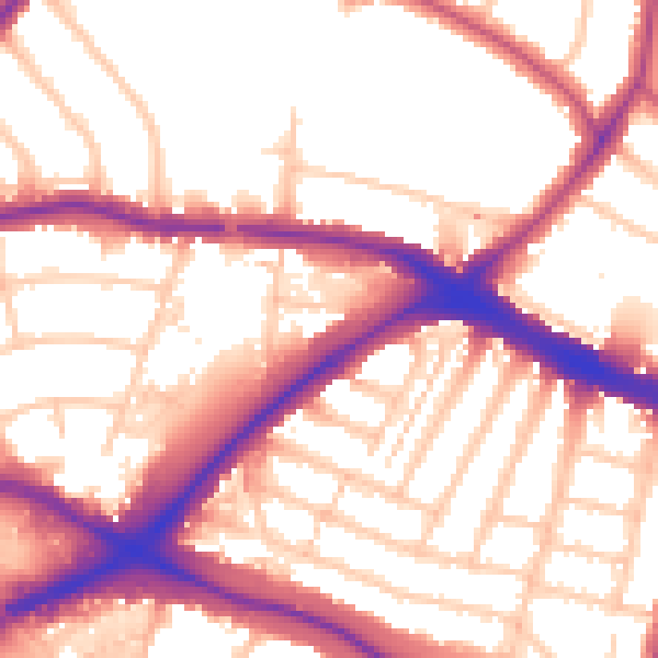 Daytime road noise heatmap for N11 1AU