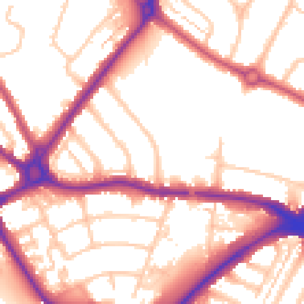 Daytime road noise heatmap for N11 1BL