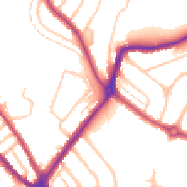 Daytime road noise heatmap for N11 1DA