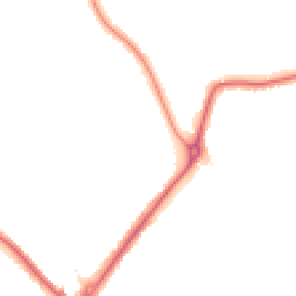 Night-time road noise heatmap for N11 1DG