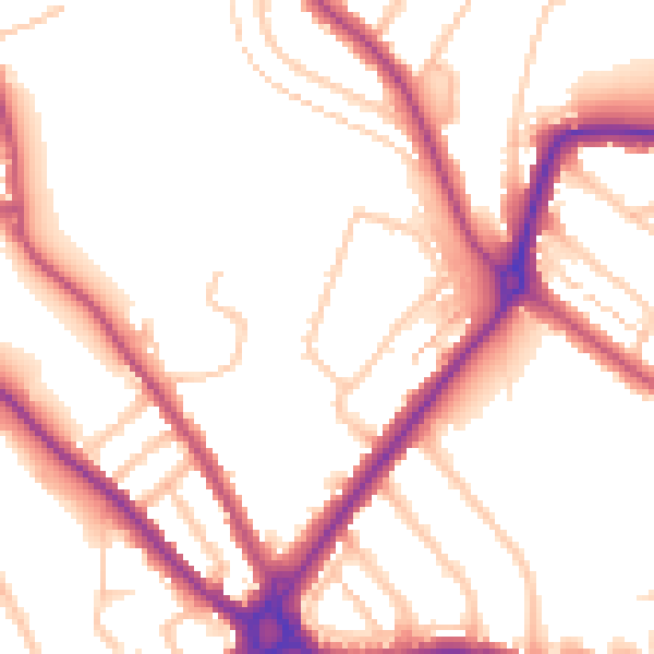Daytime road noise heatmap for N11 1DL