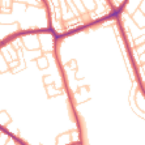 Daytime road noise heatmap for N11 1DT
