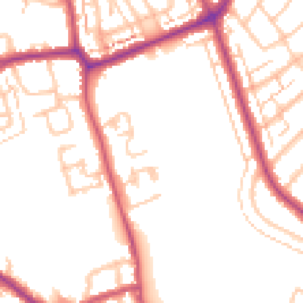 Daytime road noise heatmap for N11 1DX