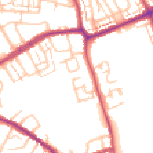 Daytime road noise heatmap for N11 1EF