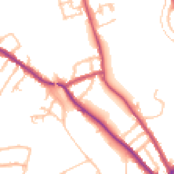 Daytime road noise heatmap for N11 1HN