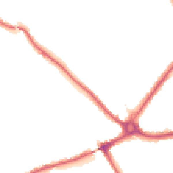 Night-time road noise heatmap for N11 1LB