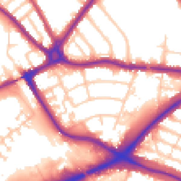 Daytime road noise heatmap for N11 1LT