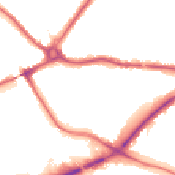 Night-time road noise heatmap for N11 1LT