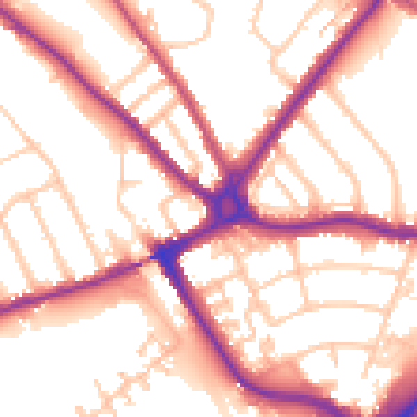 Daytime road noise heatmap for N11 1PT