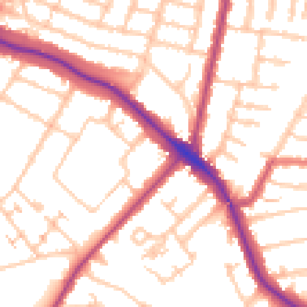 Daytime road noise heatmap for N11 2HD
