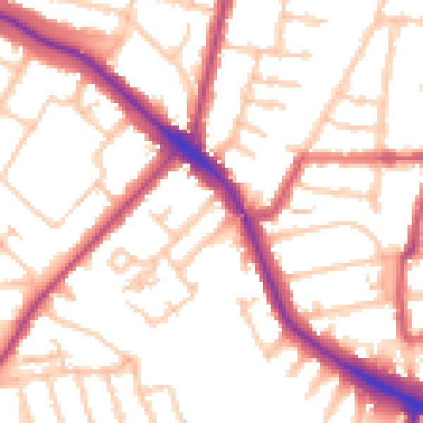Daytime road noise heatmap for N11 2LP