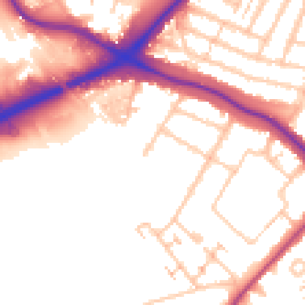 Daytime road noise heatmap for N11 2NH