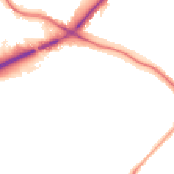 Night-time road noise heatmap for N11 2NH