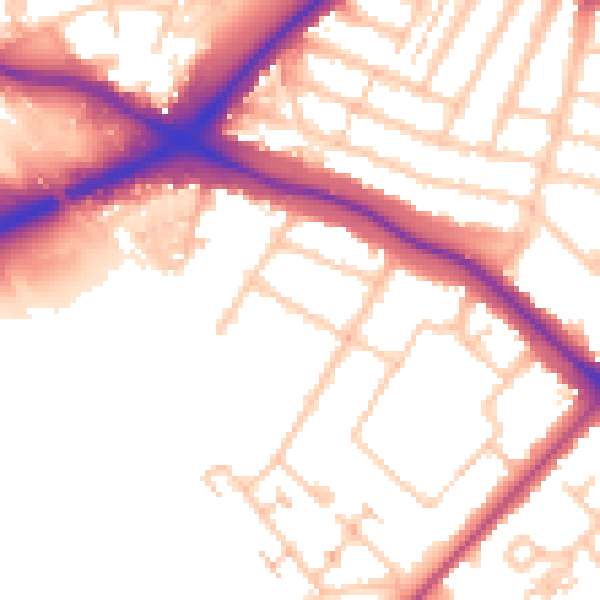Daytime road noise heatmap for N11 2NL