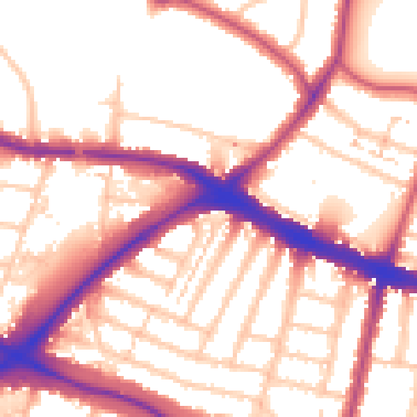 Daytime road noise heatmap for N11 2RA