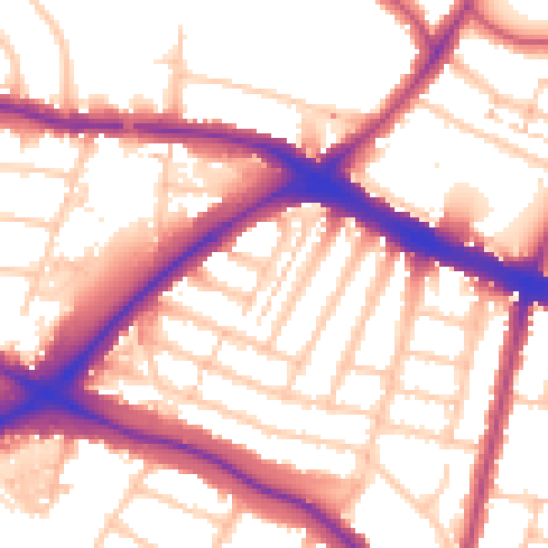 Daytime road noise heatmap for N11 2RB