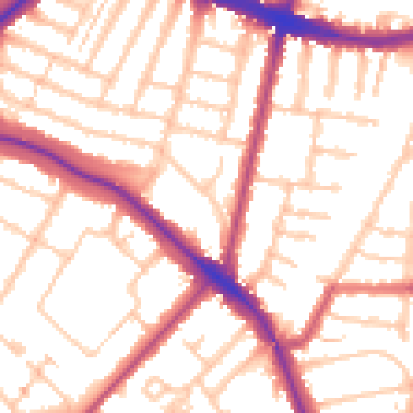 Daytime road noise heatmap for N11 2TR
