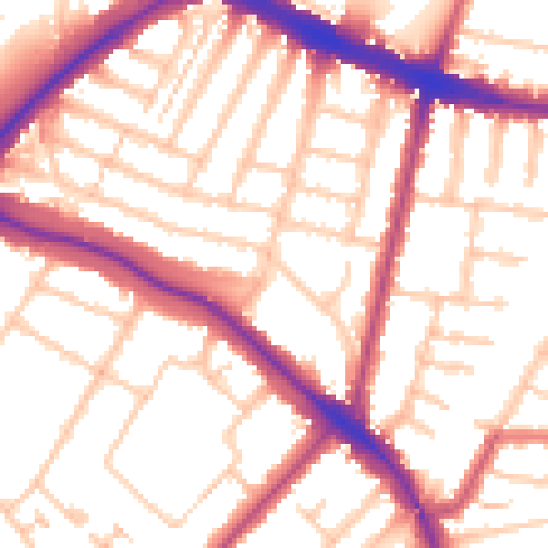 Daytime road noise heatmap for N11 2TT