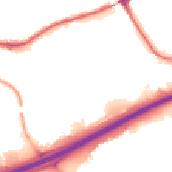 Night-time road noise heatmap for N11 3ES