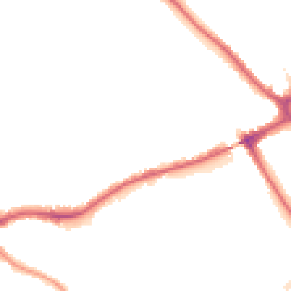 Night-time road noise heatmap for N11 3ET