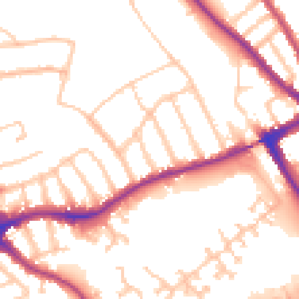Daytime road noise heatmap for N11 3EX