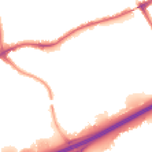 Night-time road noise heatmap for N11 3FF
