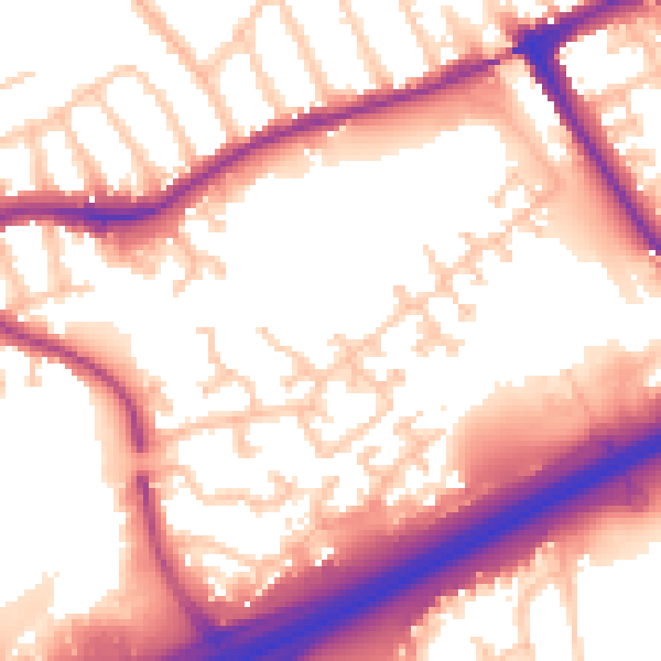 Daytime road noise heatmap for N11 3FH